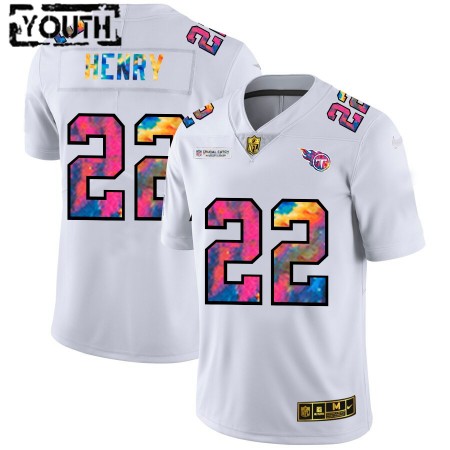 Kinder Tennessee Titans Trikot Derrick Henry 22 Nike 2020 Mehrfarbiges Weiß